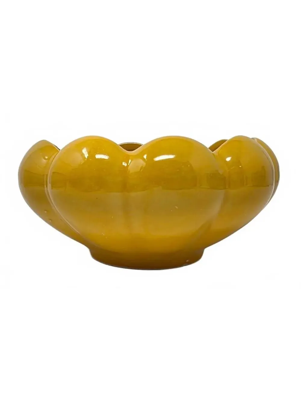 Vintage McCoy Floraline 509 Yellow Lotus Planter Bowl MCM Pottery USA
